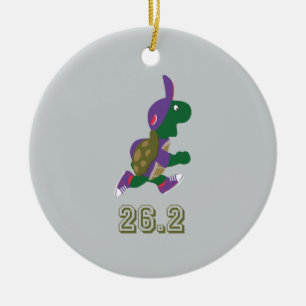 Marathon Turtle Runner in Purple Ceramic Ornament