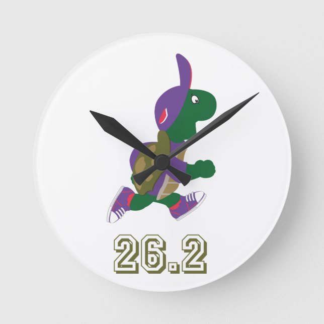 Marathon Turtle Runner in Purple Round Clock (Front)