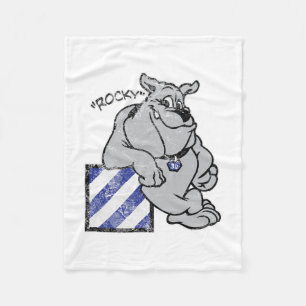 Marauder 3rd Infantry Division Rocky The Bulldog  Fleece Blanket