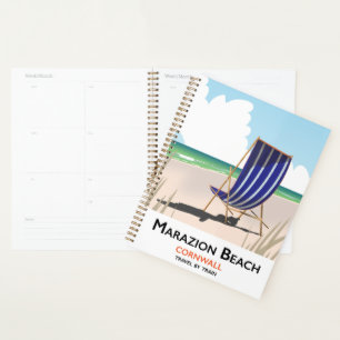 Marazion Beach Cornwall beach travel poster Planner
