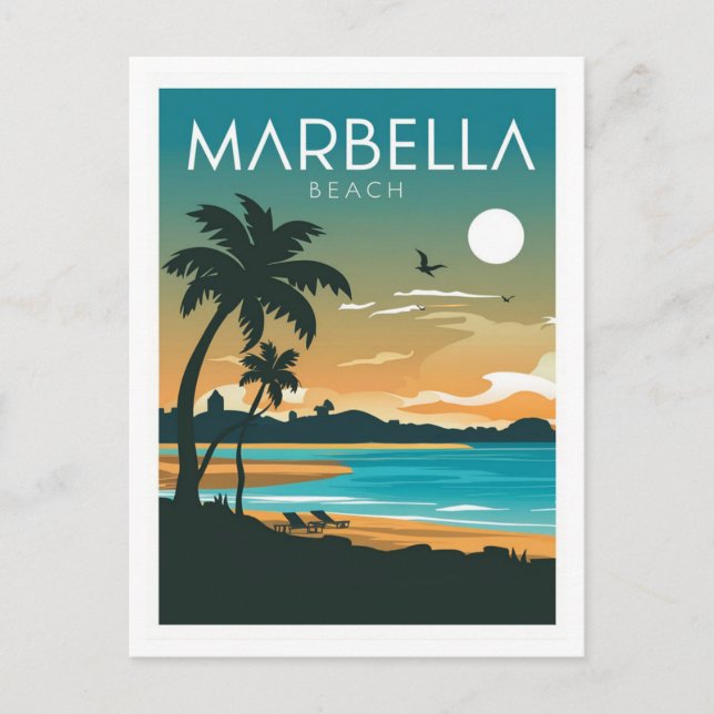 Marbella Beach  Postcard (Front)
