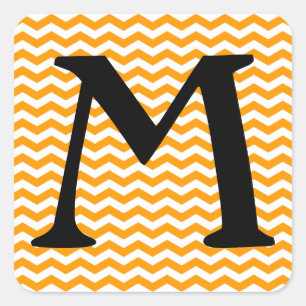 Marbella Orange Wave Chevron Square Sticker