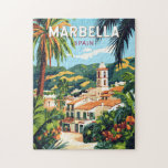 Marbella Spain Illustration Travel Art Vintage Jigsaw Puzzle<br><div class="desc">Marbella retro vector travel design. Marbella,  a glamourous coastal city on Spain’s Costa del Sol,  is known for its golden beaches,  luxury resorts,  and vibrant nightlife.</div>