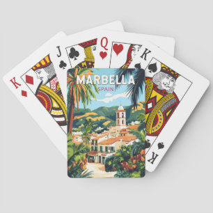 Marbella Spain Illustration Travel Art Vintage Playing Cards