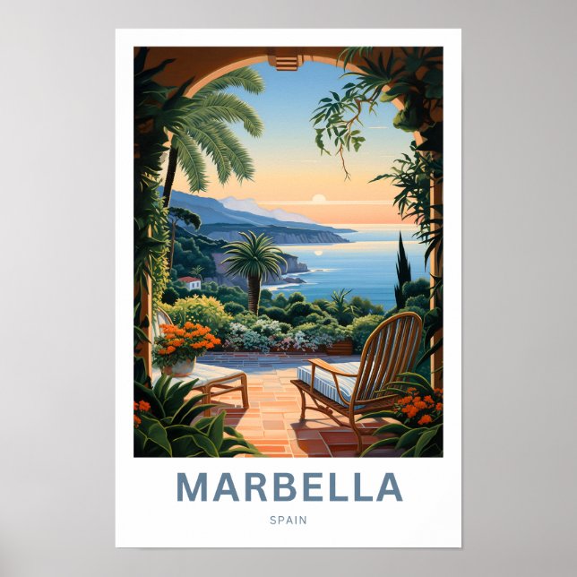 Marbella Spain Travel Print (Front)