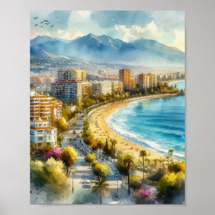 Marbella Spain Watercolor Poster