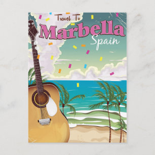 Marbella Spanish vintage holiday poster Postcard