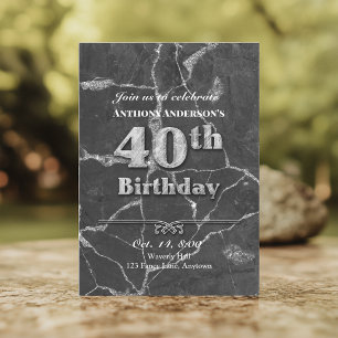 Marble 40th Birthday Party Invitation