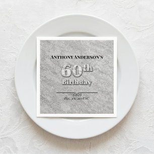 Marble 60th Birthday Party Napkin