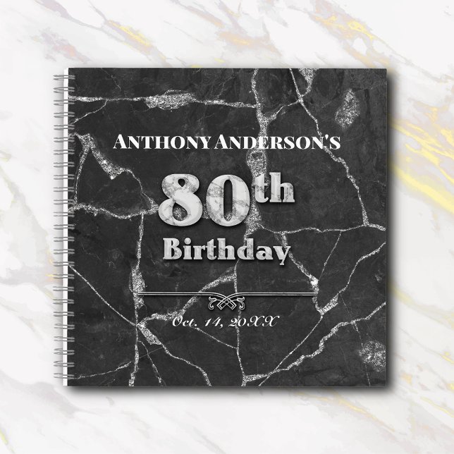 Marble 80th Birthday Party Guest Book (Creator Uploaded)