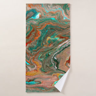 Marble abstract acrylic background. Marbling artwo Bath Towel