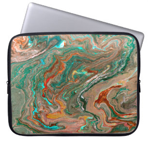 Marble abstract acrylic background. Marbling artwo Laptop Sleeve