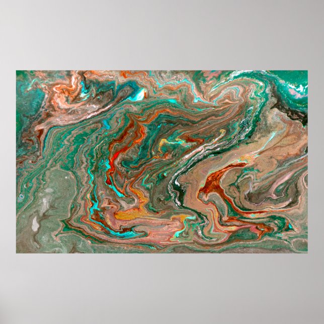 Marble abstract acrylic background. Marbling artwo Poster (Front)