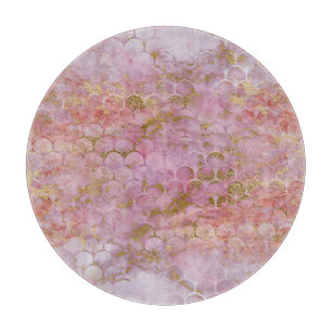 MARBLE ABSTRACT ART DECO TRAY PINK CUTTING BOARD