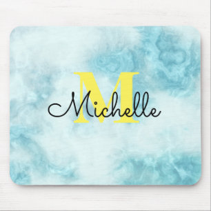 Marble Abstract Monogram Mouse Pad