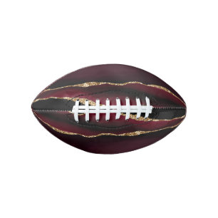 Marble Agate Chic Black Purple Gold Glitter Football