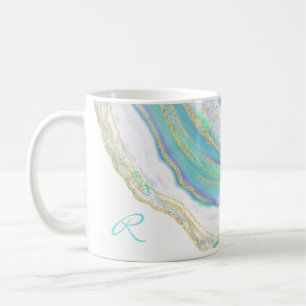 Marble Agate Geode Pattern with Monogram Coffee Mug