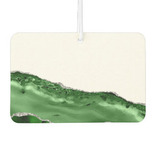 Marble Agate Glamourous Emerald Green Silver Car Air Freshener