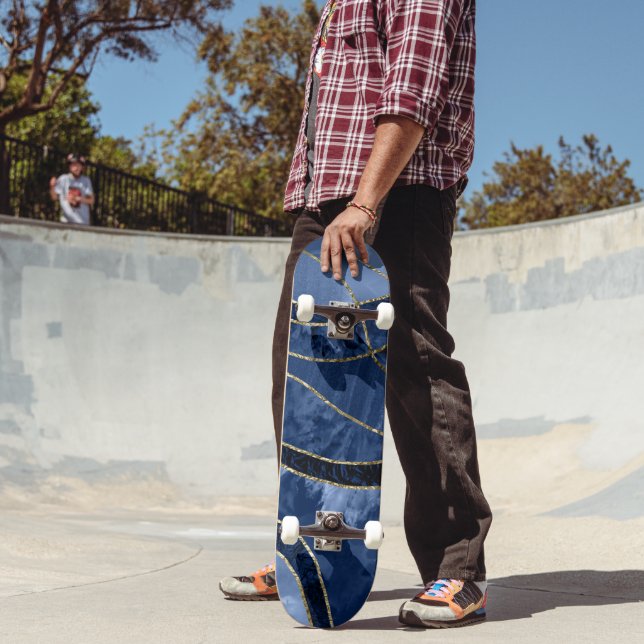 Marble Agate Gold Glam 10 - landscape Skateboard (Outdoor 2)