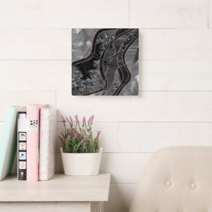 Marble Agate Gold Glam 12 Square Wall Clock