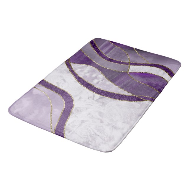 Marble Agate Gold Glam 3 Bath Mat (Angled)