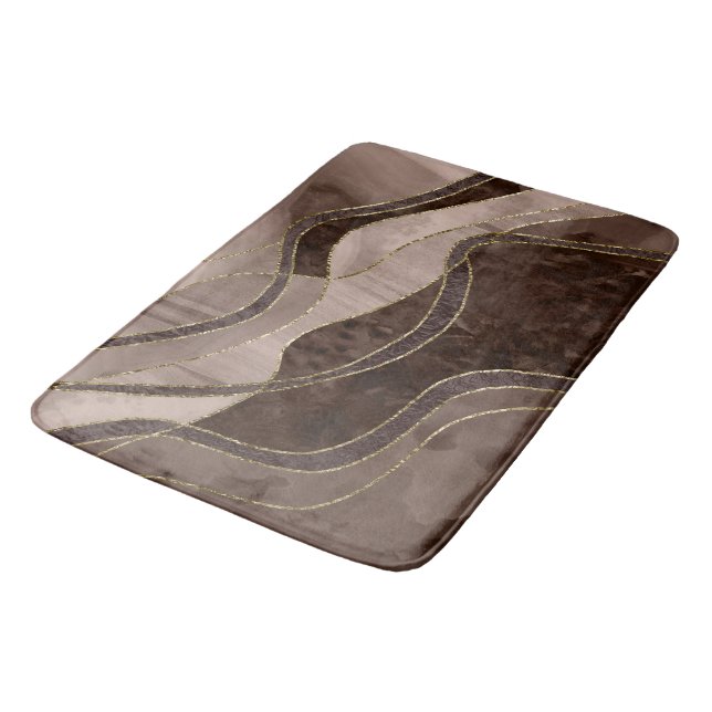 Marble Agate Gold Glam 4 - landscape Bath Mat (Angled)