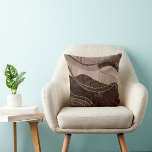 Marble Agate Gold Glam 4 - landscape Cushion