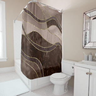 Marble Agate Gold Glam 4 - landscape Shower Curtain