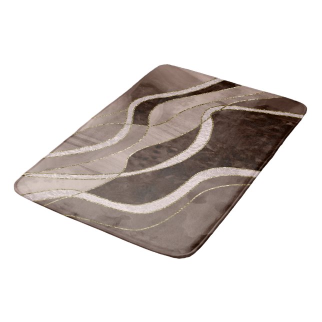 Marble Agate Gold Glam 5 - landscape Bath Mat (Angled)