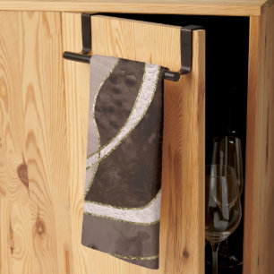 Marble Agate Gold Glam 5 - landscape Tea Towel