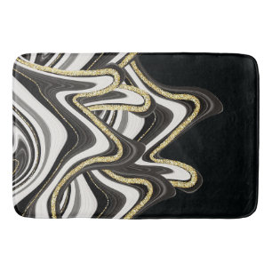 MARBLE AGATE GOLD GLITTER GLAM BATH MAT