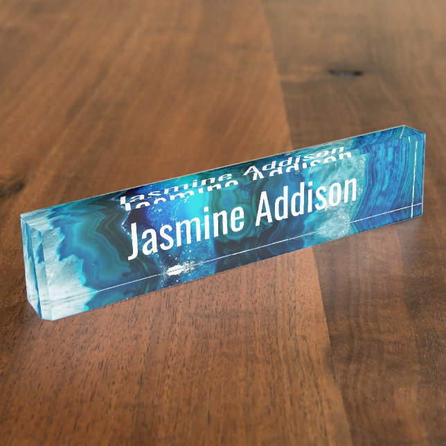 Marble Agate Nameplate (Side)