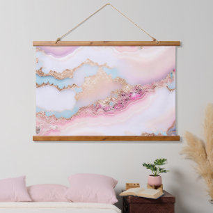 Marble Agate Popular Blue Pink Gold Collection Hanging Tapestry