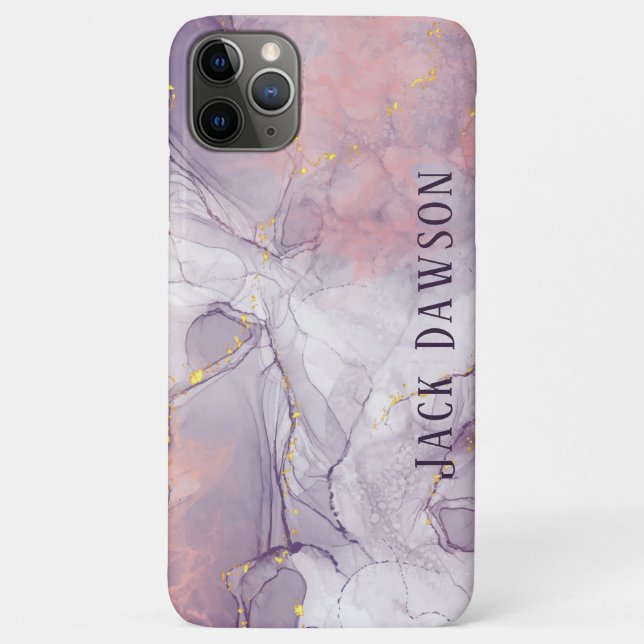 Marble Agate Purple and Gold Personalised Case-Mate iPhone Case (Back)