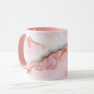 Marble Agate Trendy Blue Pink Gold Collection Mug
