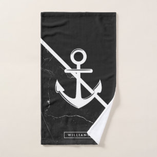 Marble & Anchor Bath Towel Set