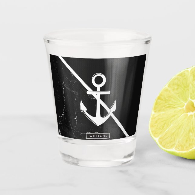 Marble & Anchor Shot Glass (Front)