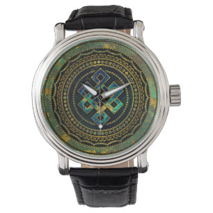 Marble and Abalone Endless Knot in Mandala Watch