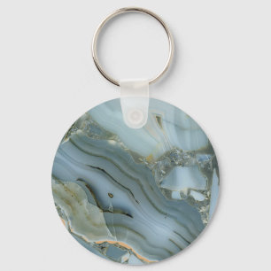 Marble and Crystal Key Ring