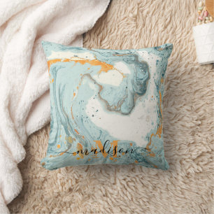 Marble and Glitter Abstract Cushion