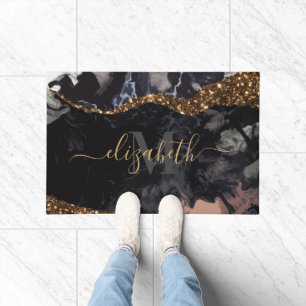 Marble and Glitter Abstract Doormat