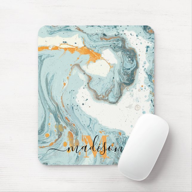 Marble and Glitter Abstract Mouse Pad (With Mouse)
