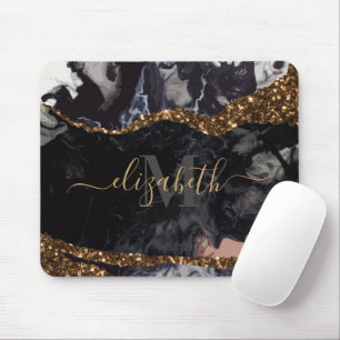 Marble and Glitter Abstract Mouse Pad