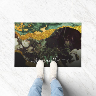 Marble and Glitter Abstract Texture Doormat
