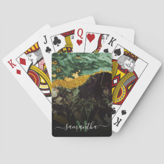 Marble and Glitter Abstract Texture Playing Cards