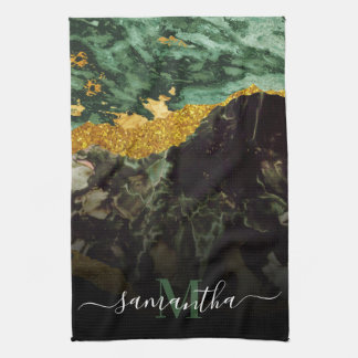 Marble and Glitter Abstract Texture Tea Towel