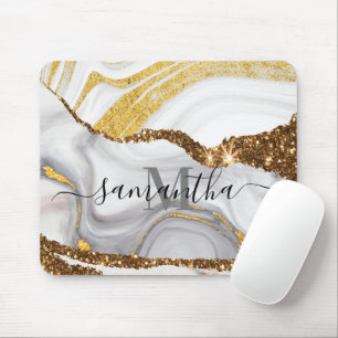 Marble and Glitter Mouse Pad