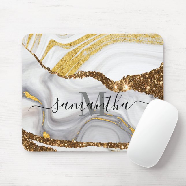 Marble and Glitter Mouse Pad (With Mouse)