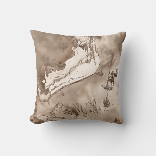 Marble and gold abstract leather cushion (Front)
