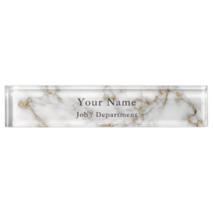 Marble and gold classy executive desk name plate